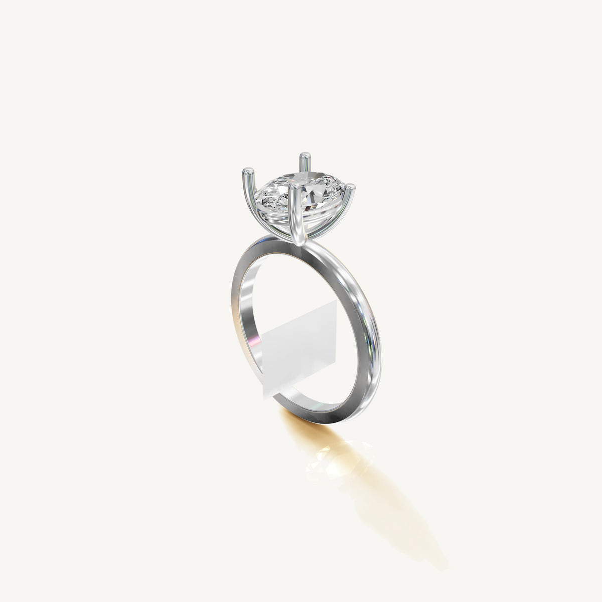 Solitaire 4-Prong Ring with 2ct Oval Diamond 