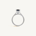 Solitaire Cathedral Ring with 2ct Emerald Diamond 