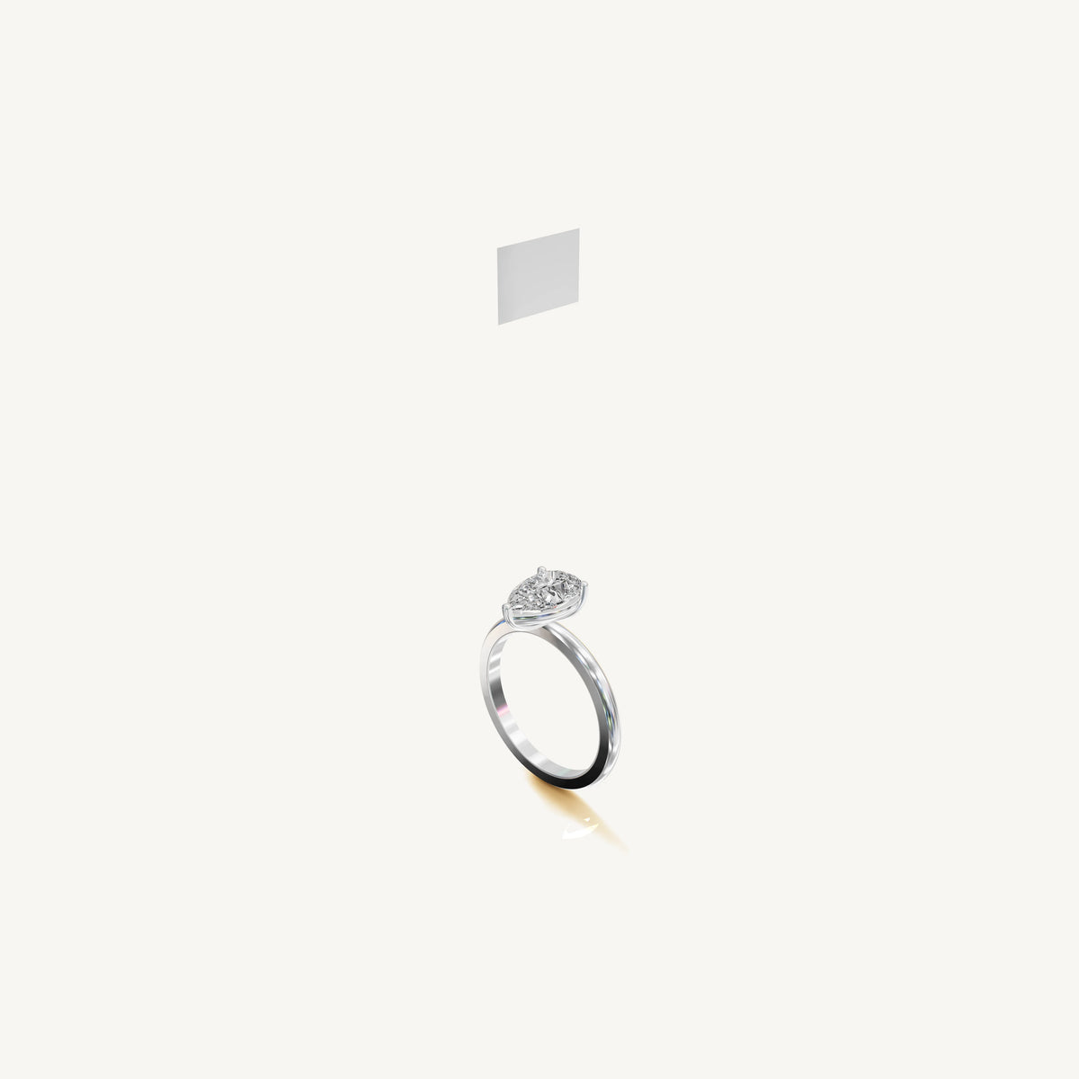 Solitaire 4-Prong Ring with 1.5ct Pear Diamond 