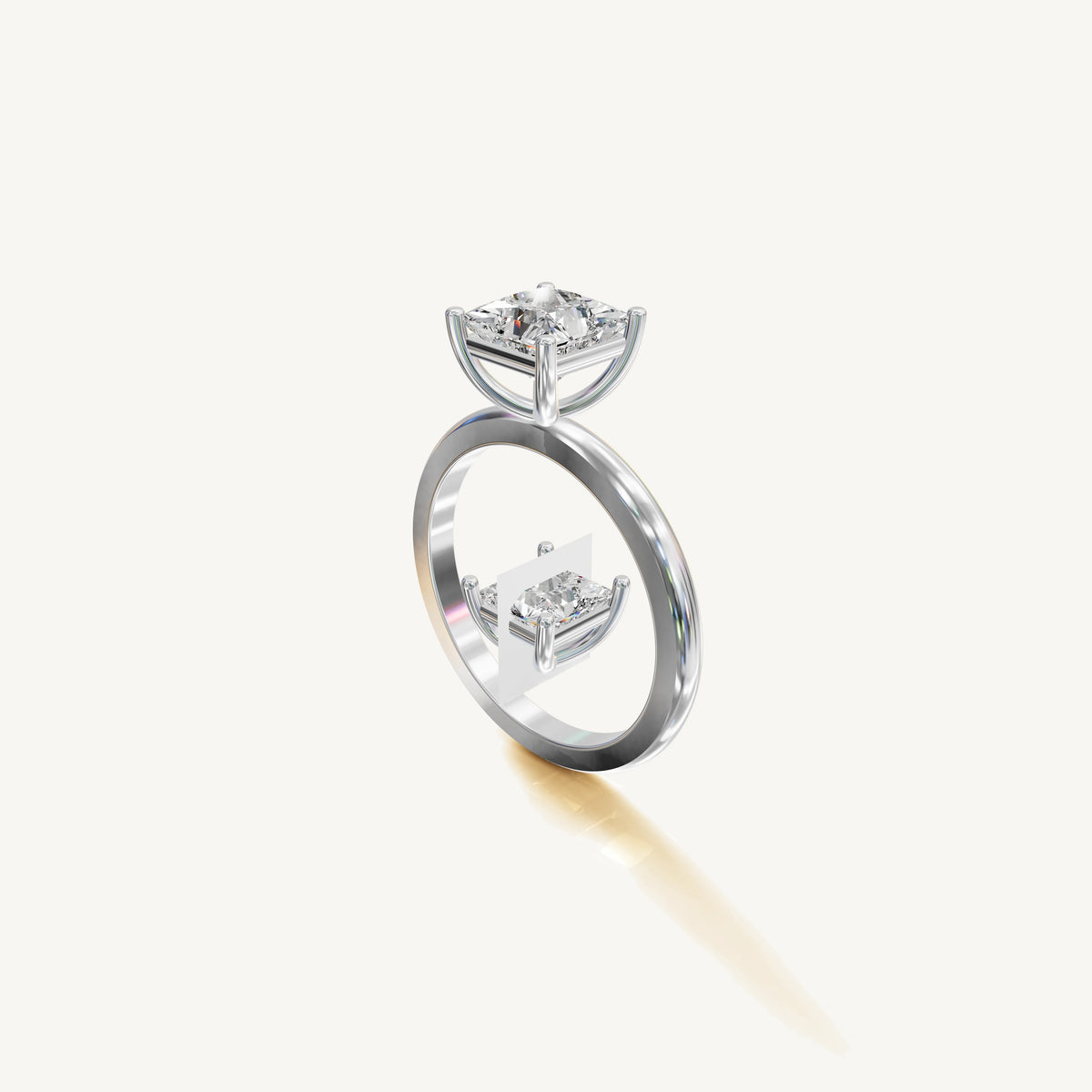 Solitaire 4-Prong Ring with 1.5ct Princess Diamond 