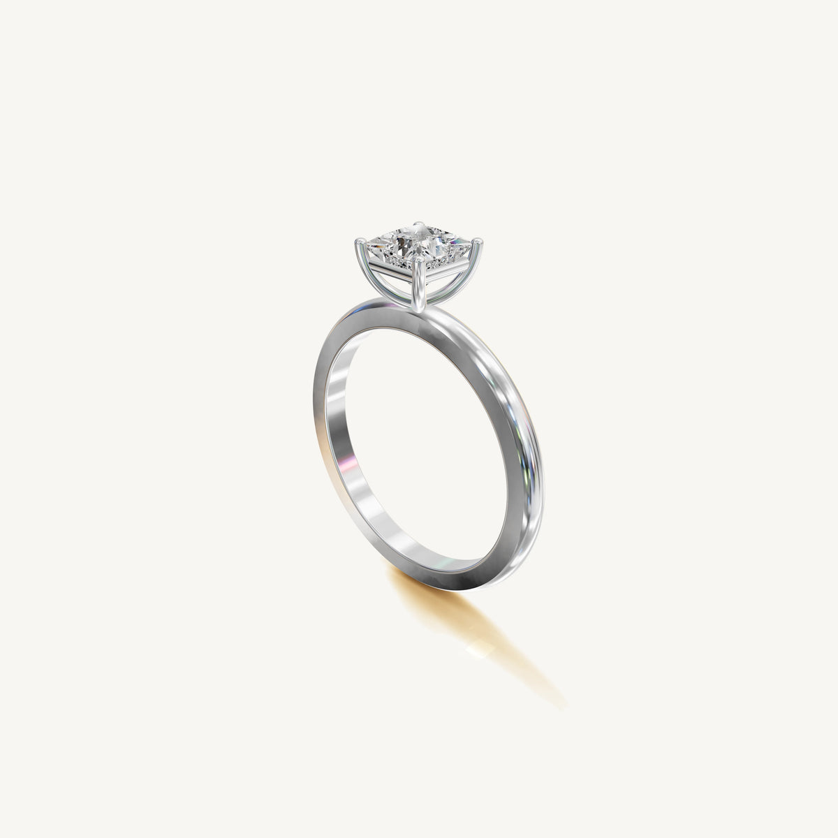 Solitaire 4-Prong Ring with 0.75ct Asscher Diamond 