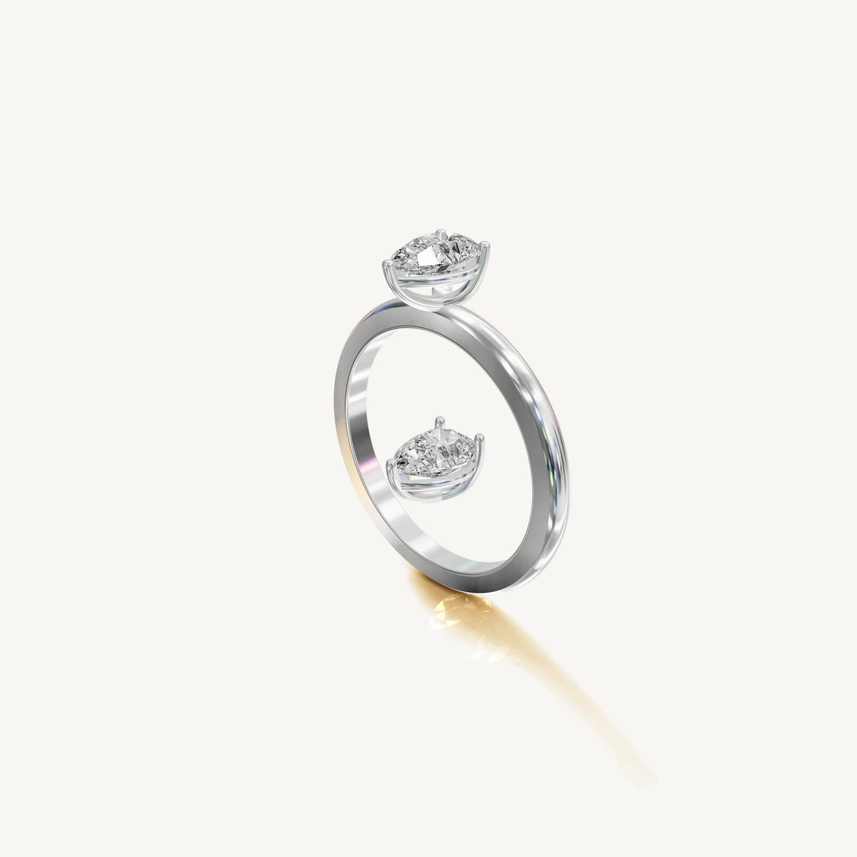 Solitaire 4-Prong Ring with 0.5ct Pear Diamond 