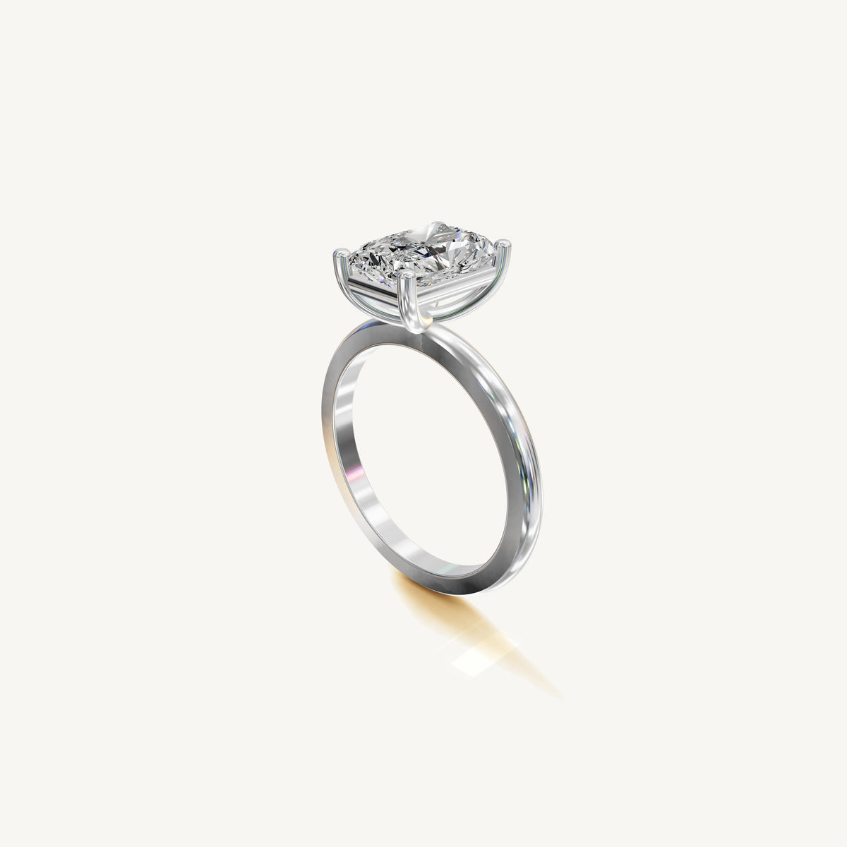 Solitaire 4-Prong Ring with 2ct Radiant Diamond 