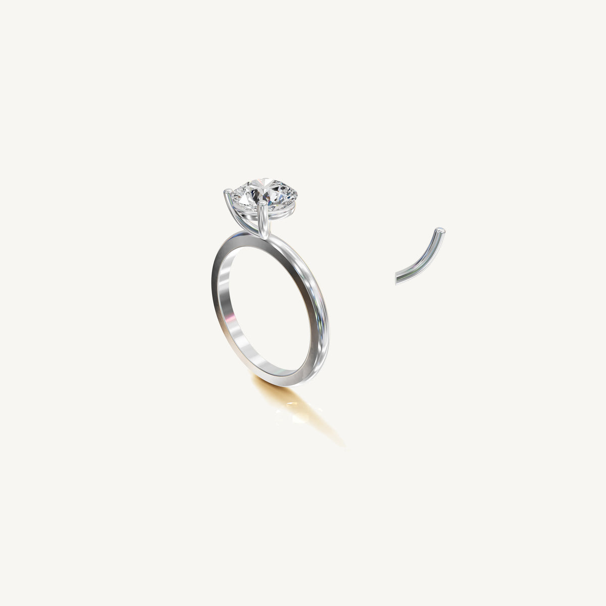 Solitaire 4-Prong Ring with 2ct Brilliant Diamond 