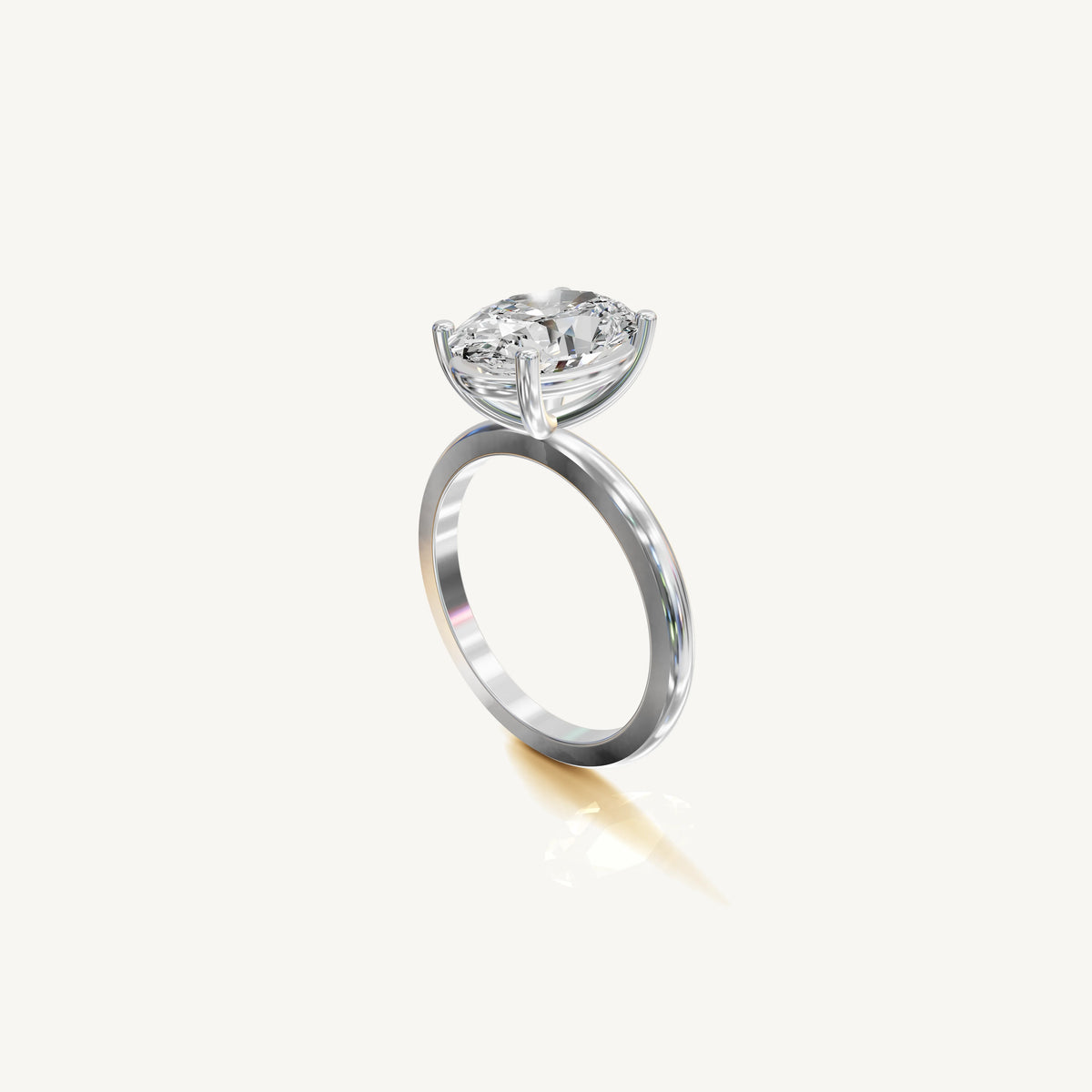 Solitaire 4-Prong Ring with 3ct Oval Diamond 