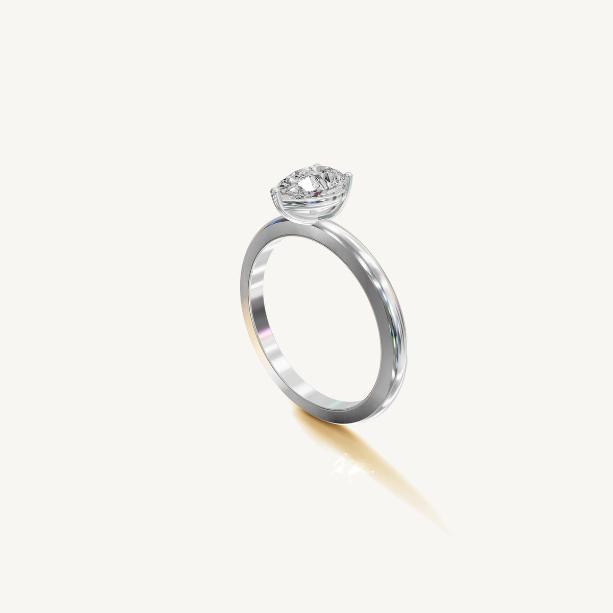 Solitaire 4-Prong Ring with 0.75ct Pear Diamond 
