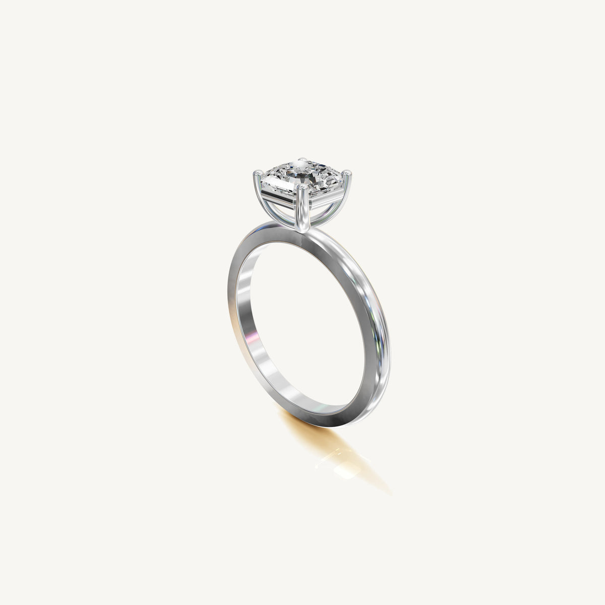 Solitaire 4-Prong Ring with 2ct Asscher Diamond 
