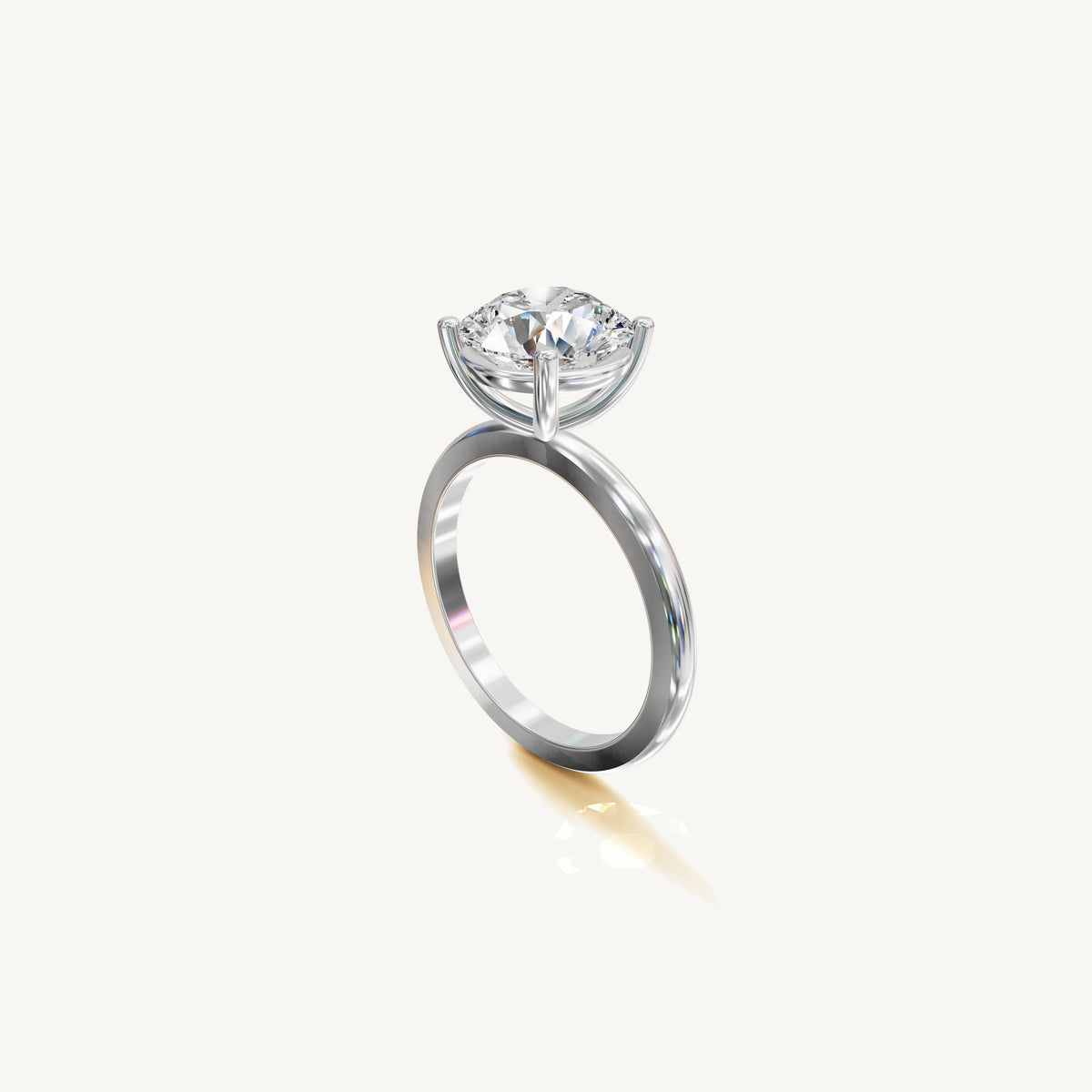 Solitaire 4-Prong Ring with 3ct Brilliant Diamond 