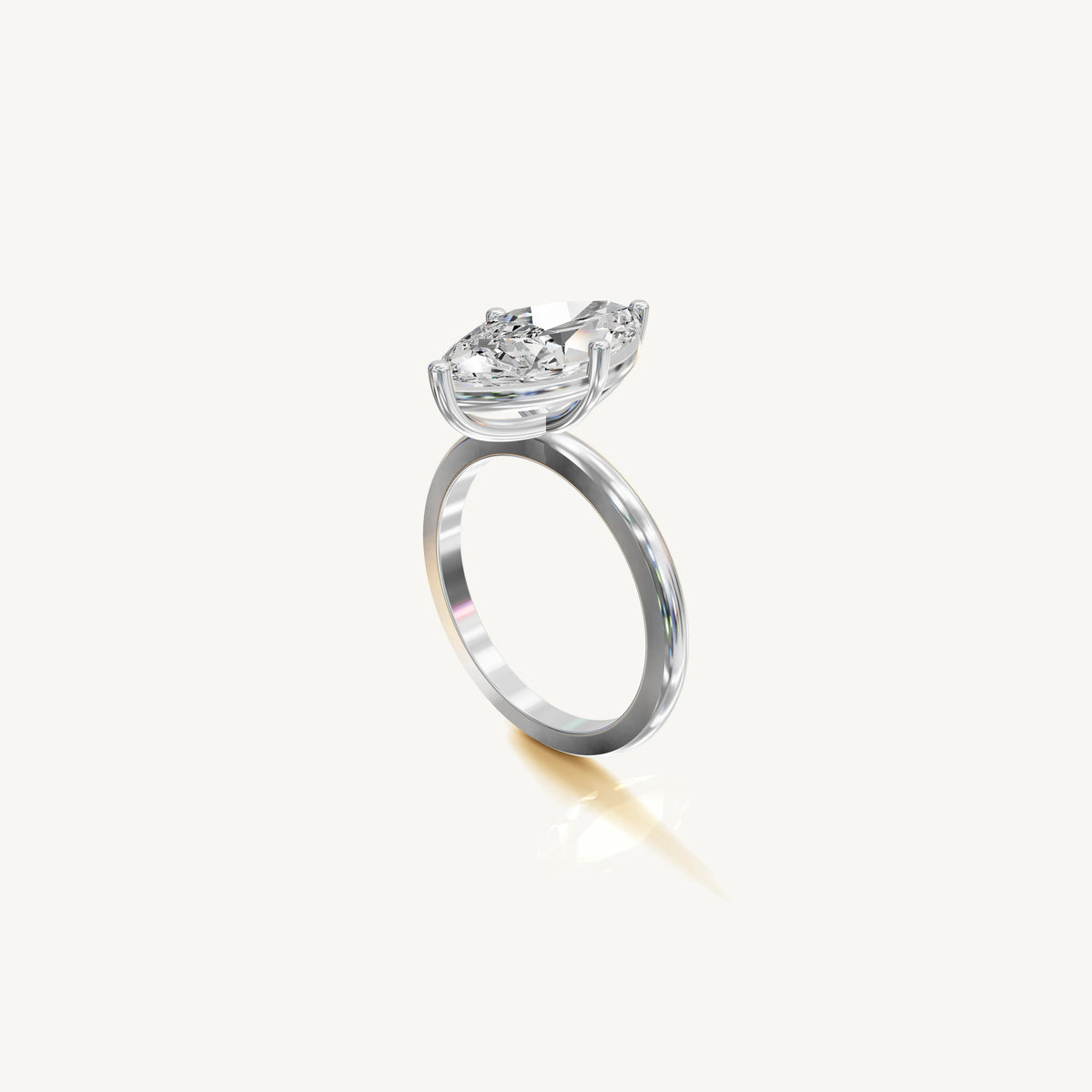 Solitaire 4-Prong Ring with 3ct Marquise Diamond 