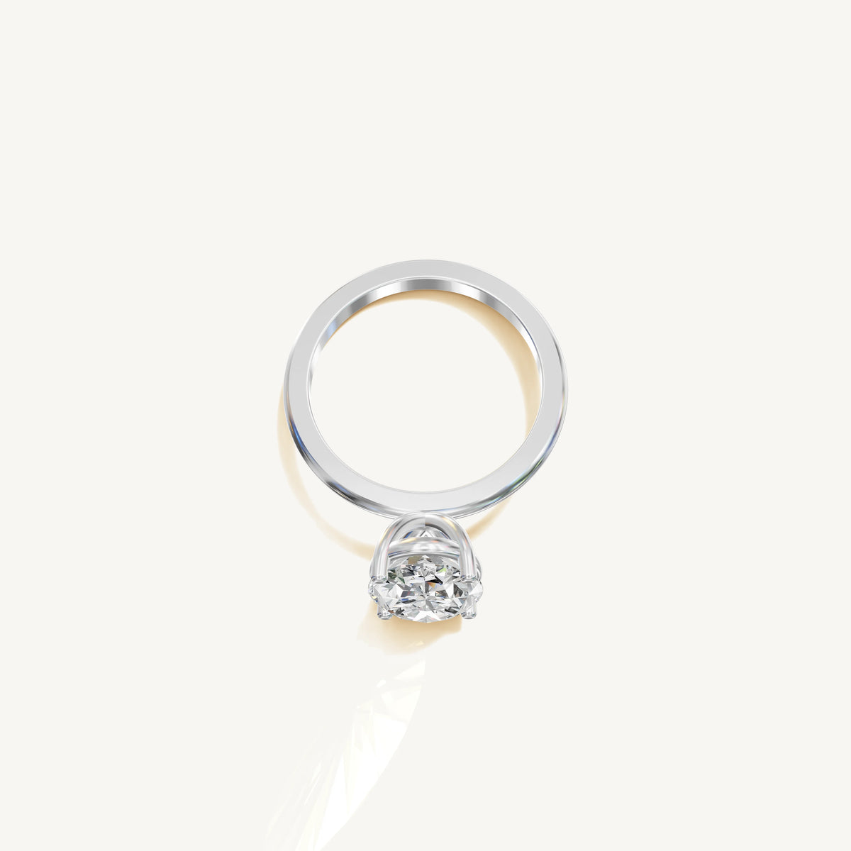 Solitaire 4-Prong Ring with 3ct Oval Diamond 