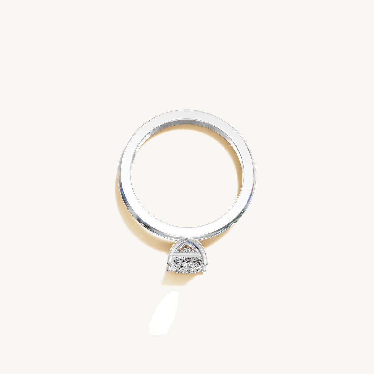 Solitaire 4-Prong Ring with 0.75ct Asscher Diamond 