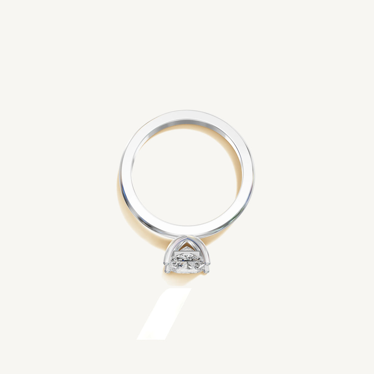 Solitaire 4-Prong Ring with 1ct Princess Diamond 