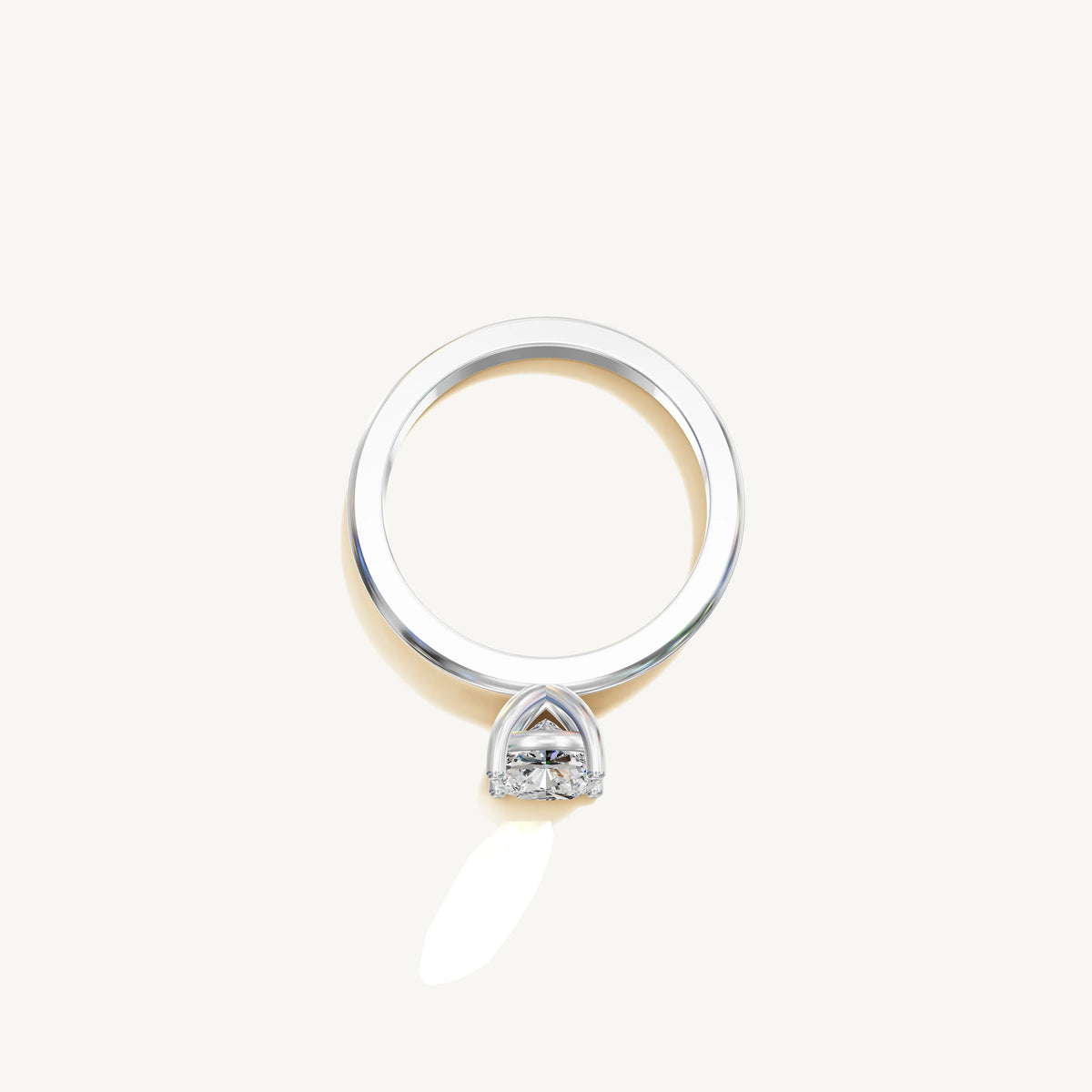 Solitaire 4-Prong Ring with 1ct Cushion Diamond 