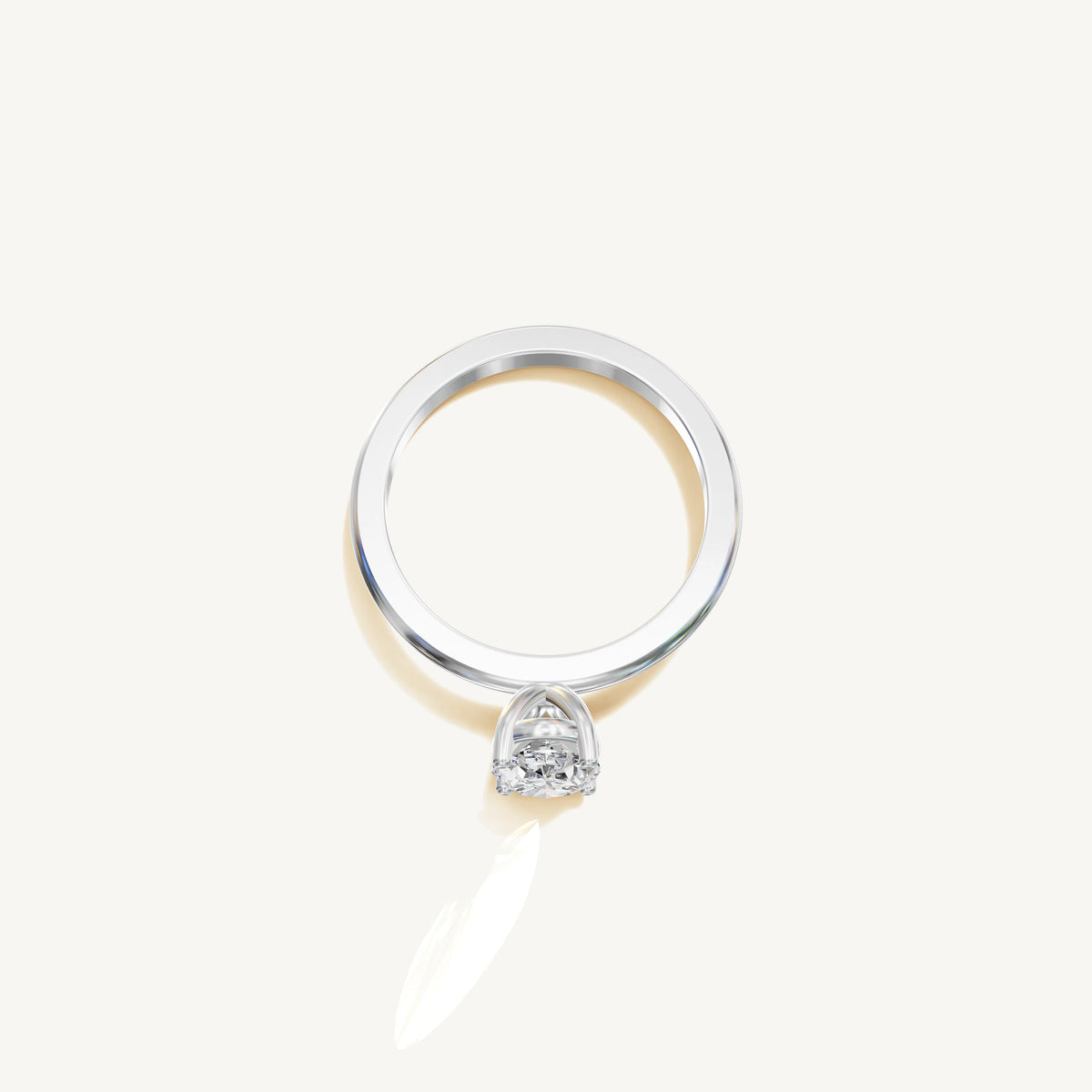 Solitaire 4-Prong Ring with 1ct Oval Diamond 