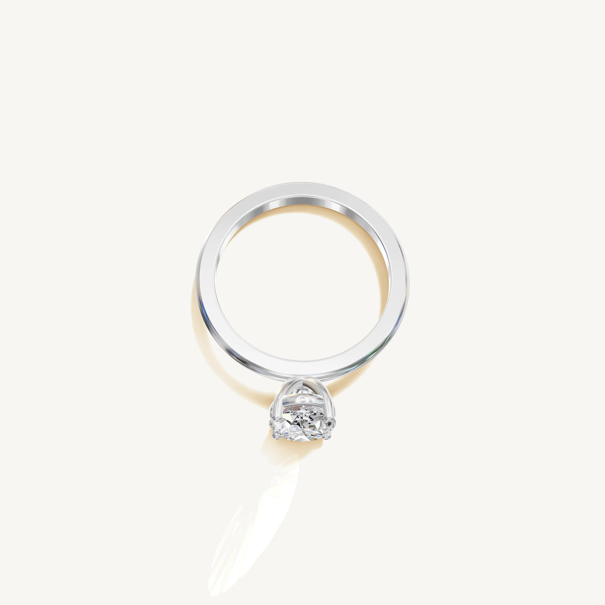 Solitaire 4-Prong Ring with 1.5ct Oval Diamond 