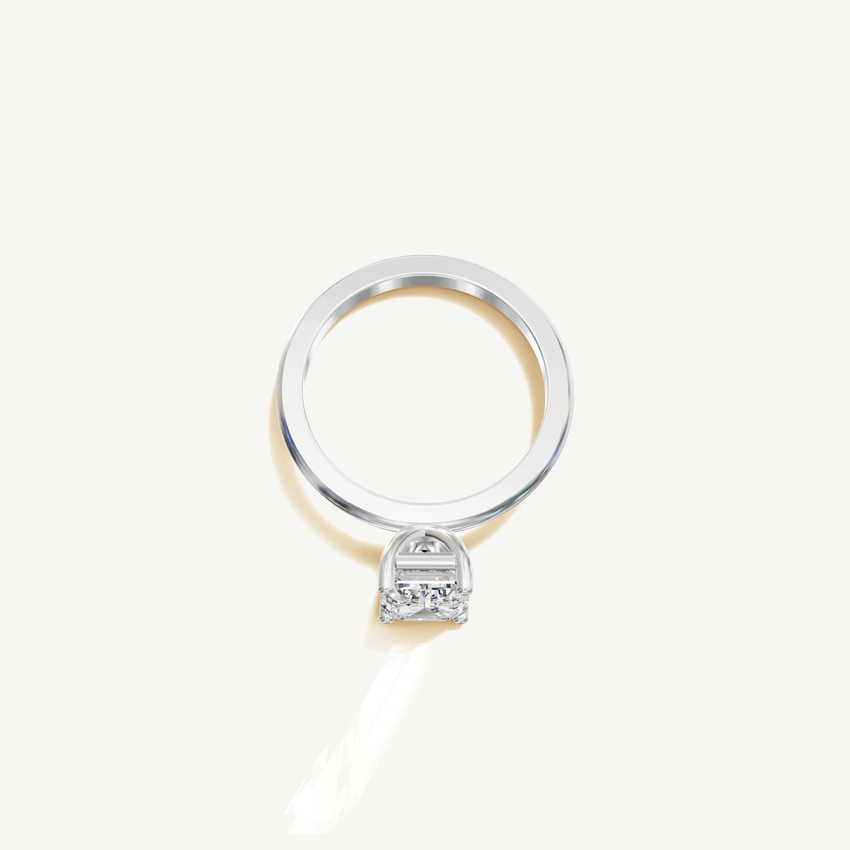 Solitaire 4-Prong Ring with 2ct Emerald Diamond 