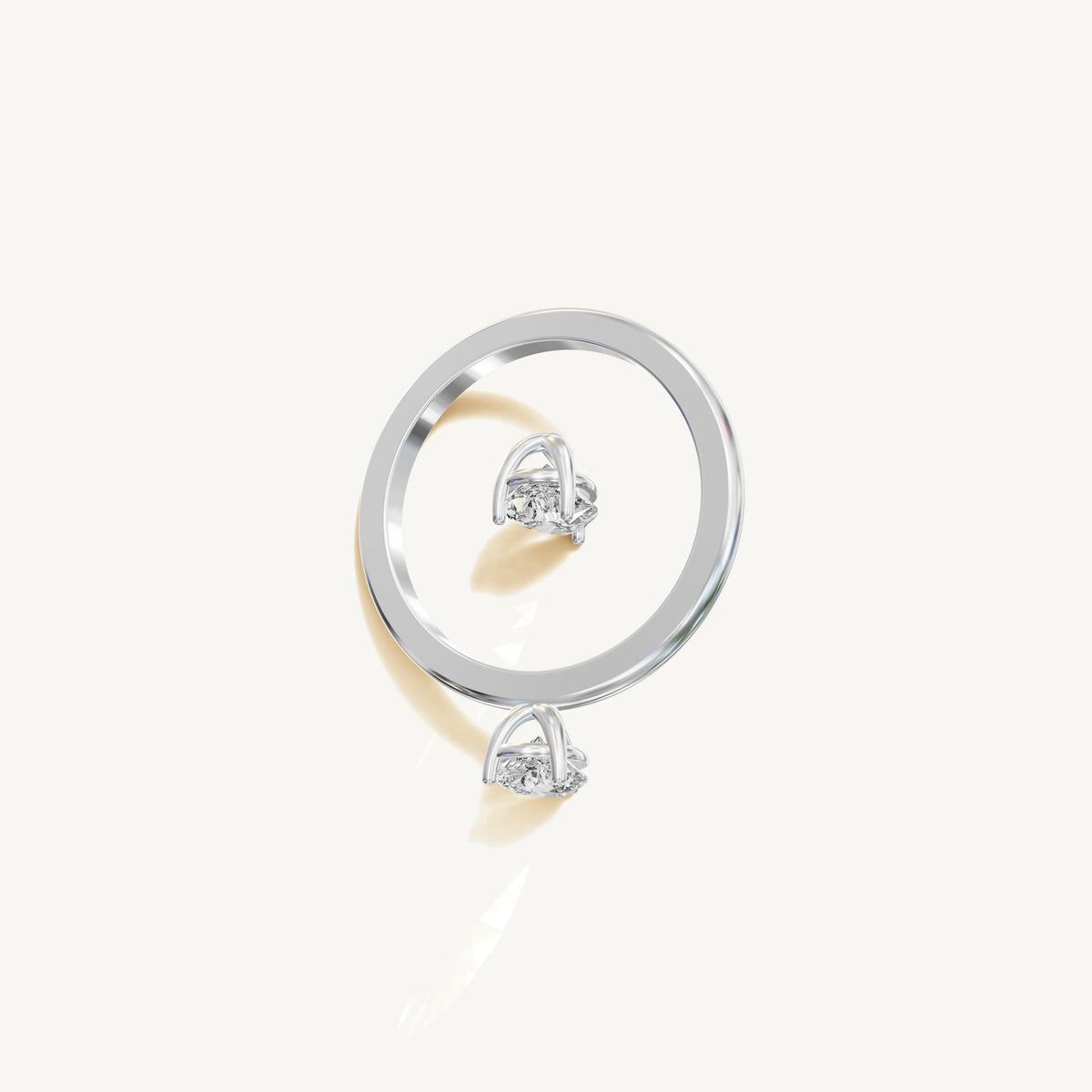 Solitaire 4-Prong Ring with 0.5ct Pear Diamond 