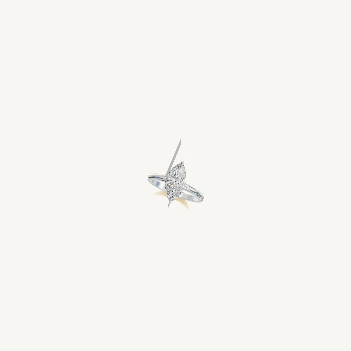 Solitaire 4-Prong Ring with 1.5ct Marquise Diamond 
