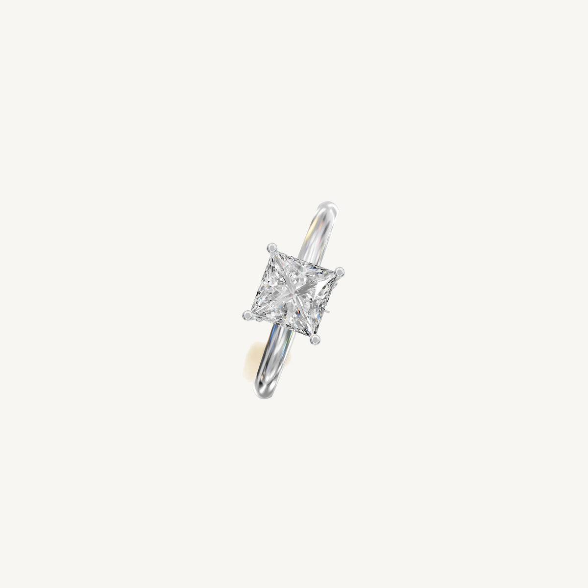 Solitaire 4-Prong Ring with 1.5ct Princess Diamond 