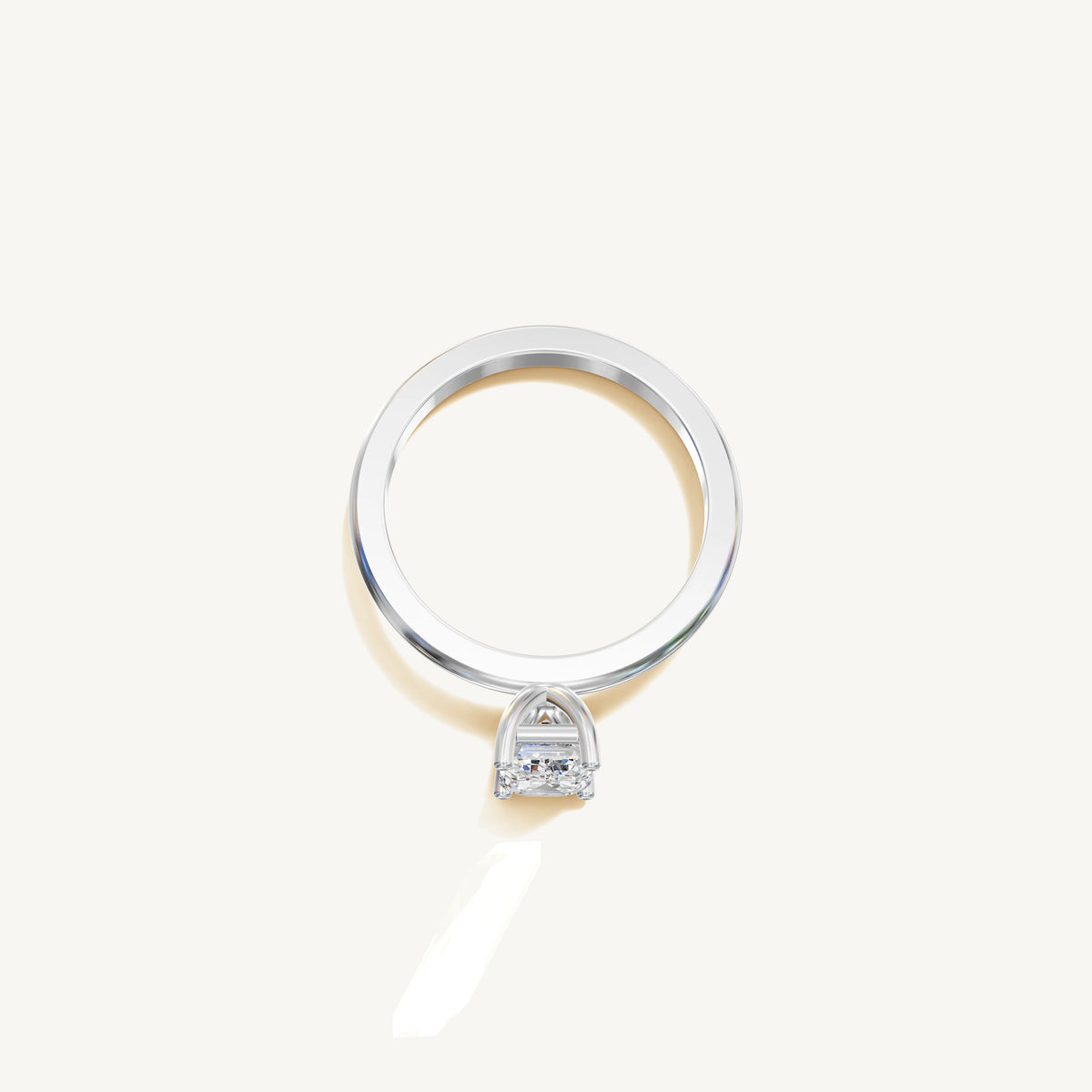 Solitaire 4-Prong Ring with 1ct Emerald Diamond 