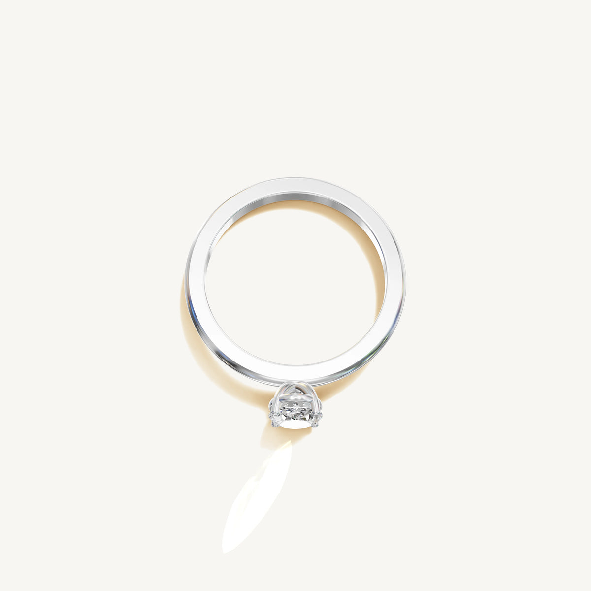Solitaire 4-Prong Ring with 0.75ct Oval Diamond 
