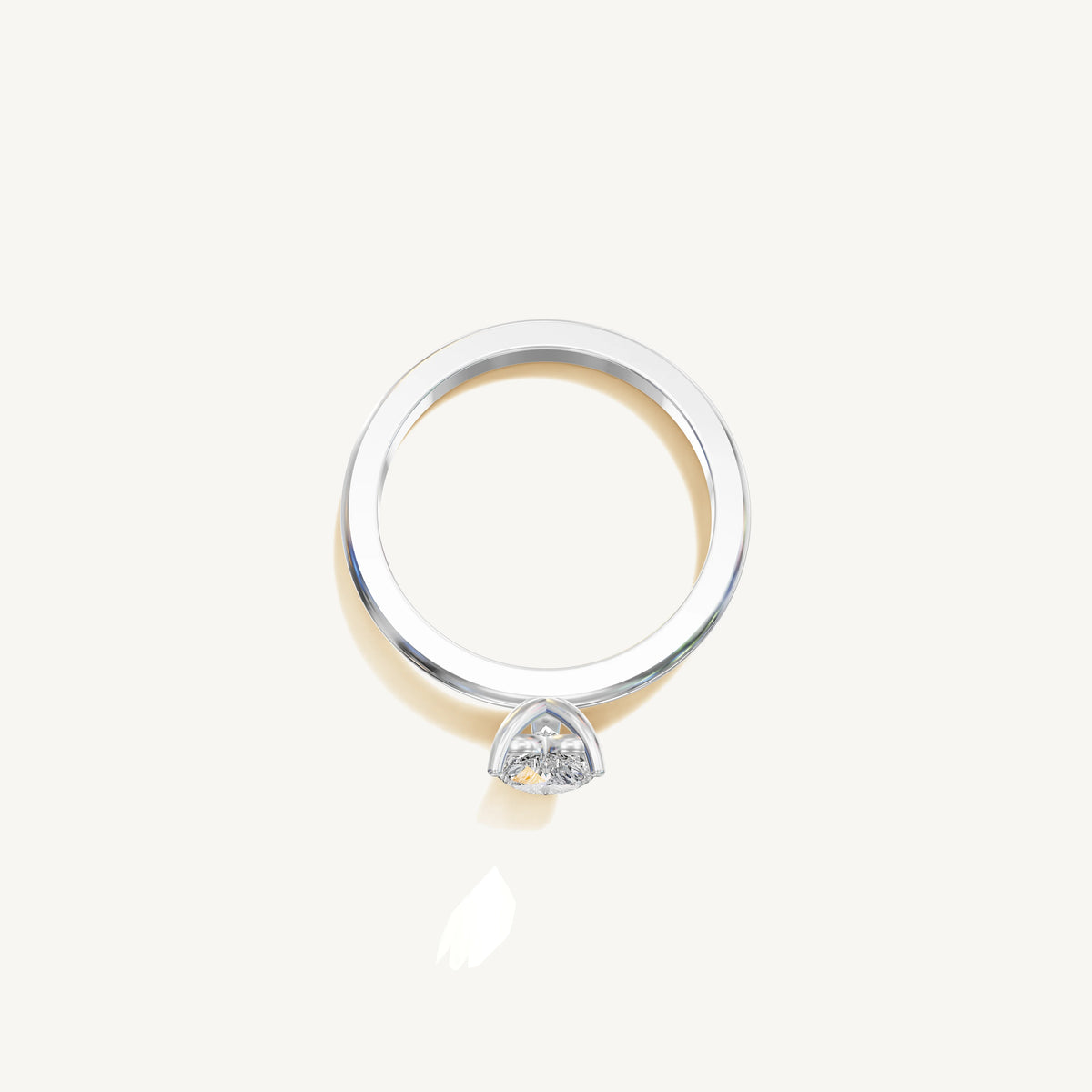 Solitaire 4-Prong Ring with 0.5ct Heart Diamond 