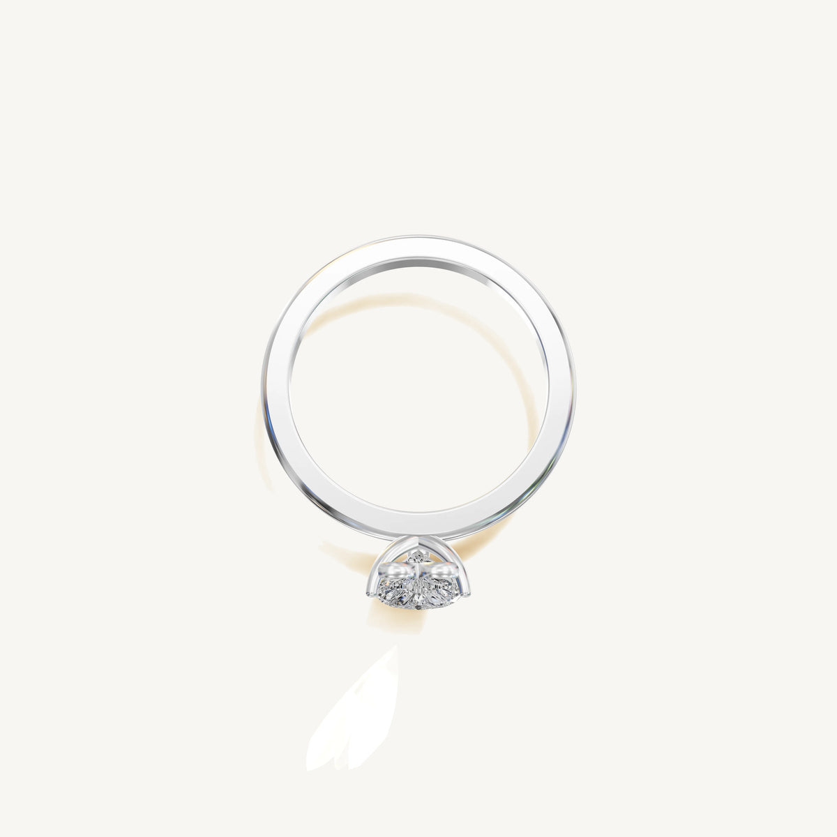 Solitaire 4-Prong Ring with 0.75ct Heart Diamond 