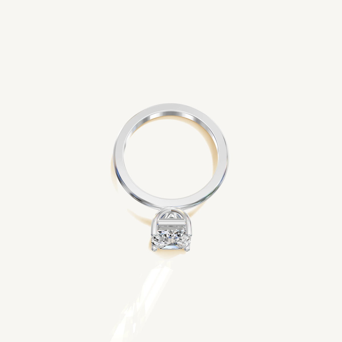 Solitaire 4-Prong Ring with 3ct Emerald Diamond 