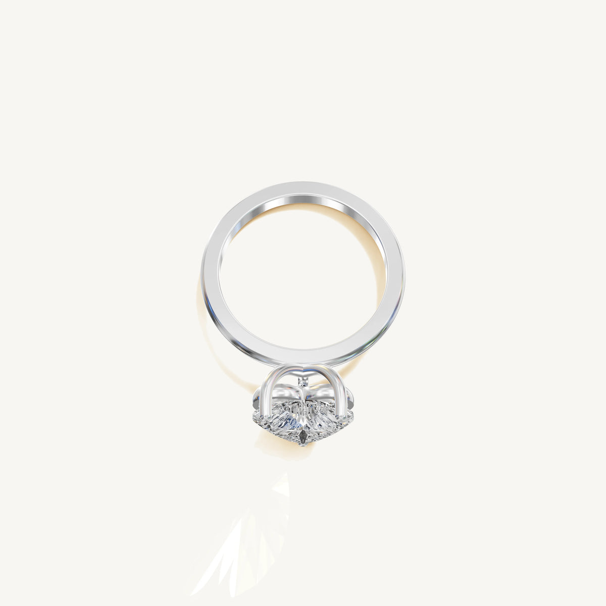 Solitaire 4-Prong Ring with 3ct Heart Diamond 