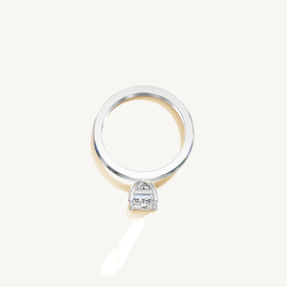 Solitaire 4-Prong Ring with 1.5ct Emerald Diamond 
