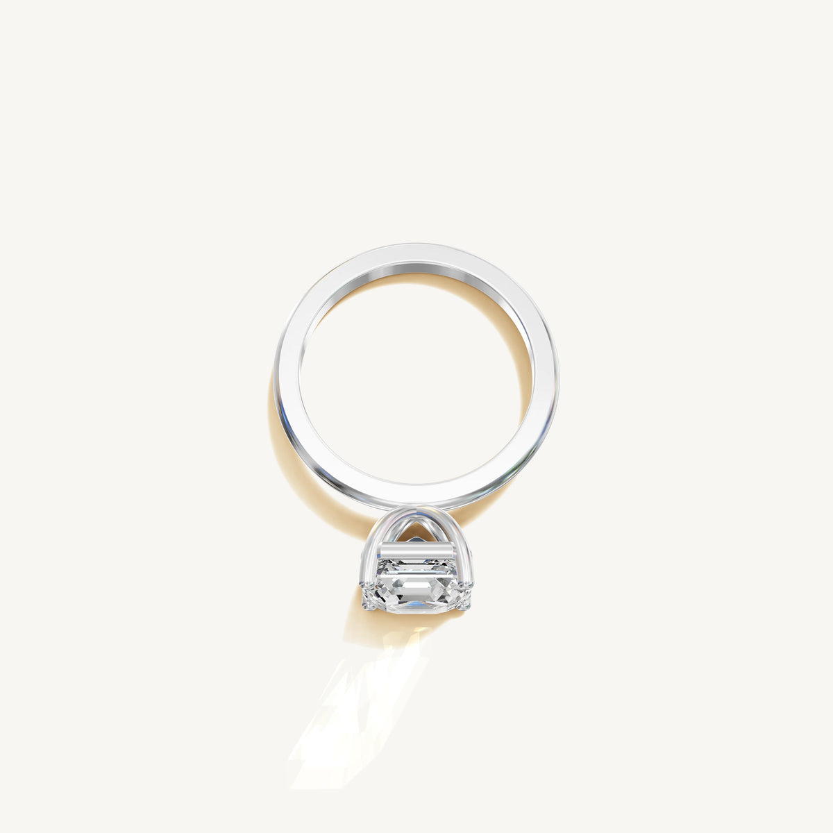 Solitaire 4-Prong Ring with 3ct Asscher Diamond 