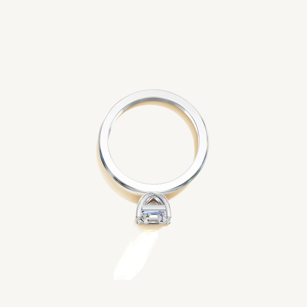 Solitaire 4-Prong Ring with 1.5ct Asscher Diamond 