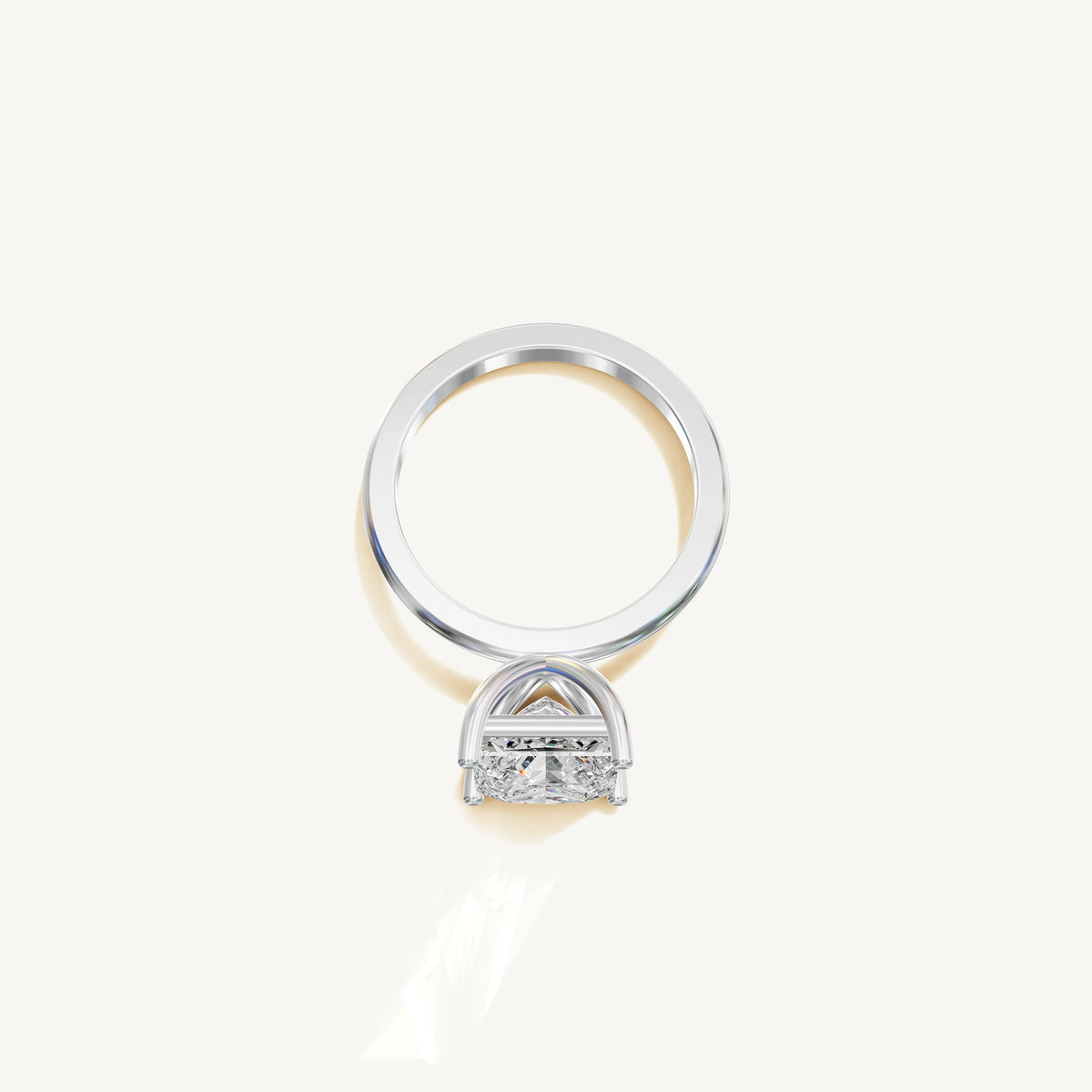 Solitaire 4-Prong Ring with 3ct Princess Diamond 