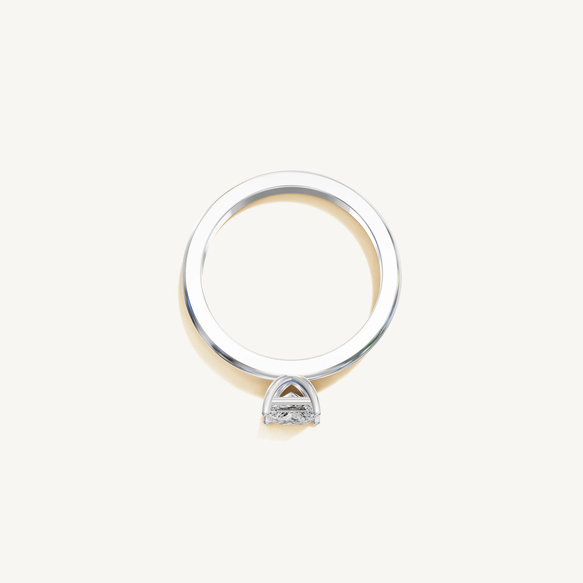 Solitaire 4-Prong Ring with 0.5ct Princess Diamond 
