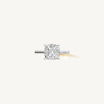 Solitaire Cathedral Ring with 2ct Cushion Diamond 