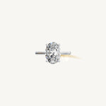 Solitaire Cathedral Ring with 0.75ct Oval Diamond 