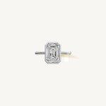 Solitaire Bezel Ring with 2ct Emerald Diamond 