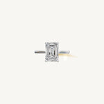 Solitaire Cathedral Ring with 2ct Emerald Diamond 
