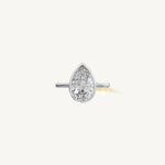 Solitaire Bezel Ring with 3ct Pear Diamond 