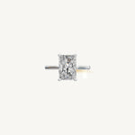 Solitaire Cathedral Ring with 3ct Radiant Diamond 