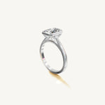 Solitaire Bezel Ring with 2ct Emerald Diamond 