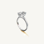 Solitaire Cathedral Ring with 2ct Emerald Diamond 