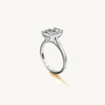 Solitaire Cathedral Ring with 3ct Radiant Diamond 