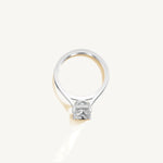 Solitaire Cathedral Ring with 3ct Radiant Diamond 