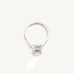 Solitaire Cathedral Ring with 2ct Cushion Diamond 