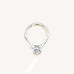 Solitaire Cathedral Ring with 0.75ct Oval Diamond 