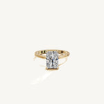 Solitaire Cathedral Ring with 3ct Radiant Diamond 