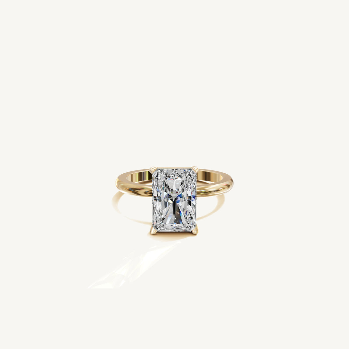 Solitaire 4-Prong Ring with 3ct Radiant Diamond 