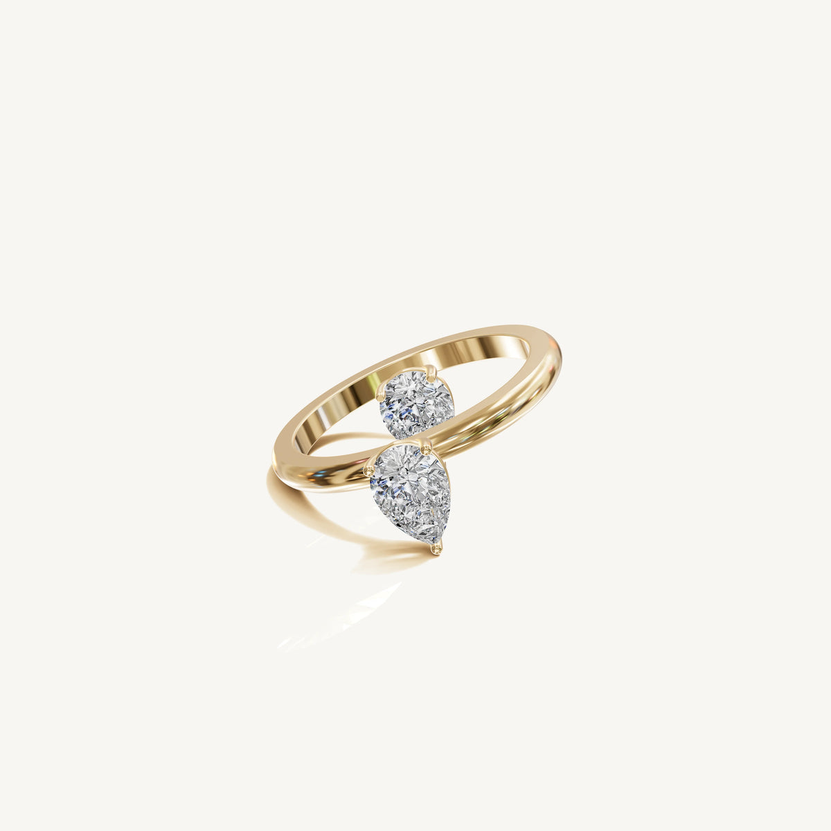 Solitaire 4-Prong Ring with 0.5ct Pear Diamond 