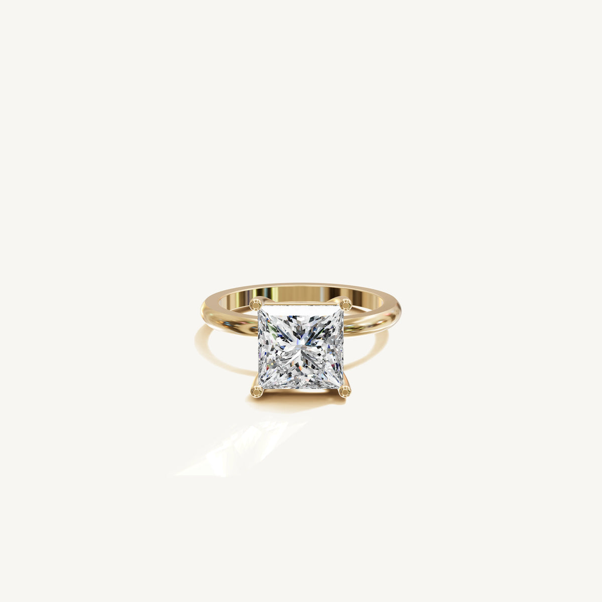 Solitaire 4-Prong Ring with 3ct Princess Diamond